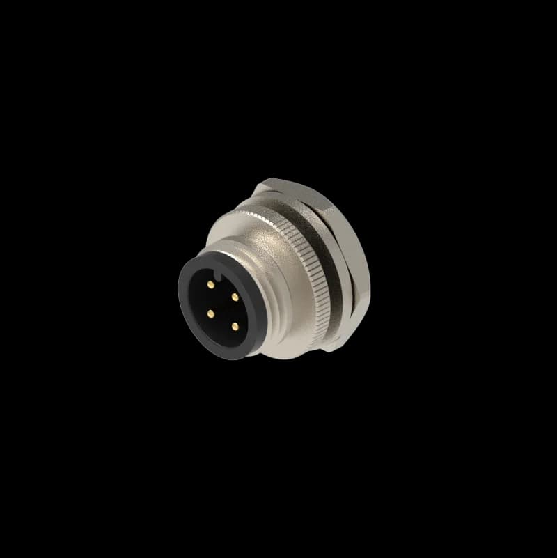 Conector Base Redonda M12 1 Ampere macho IP67