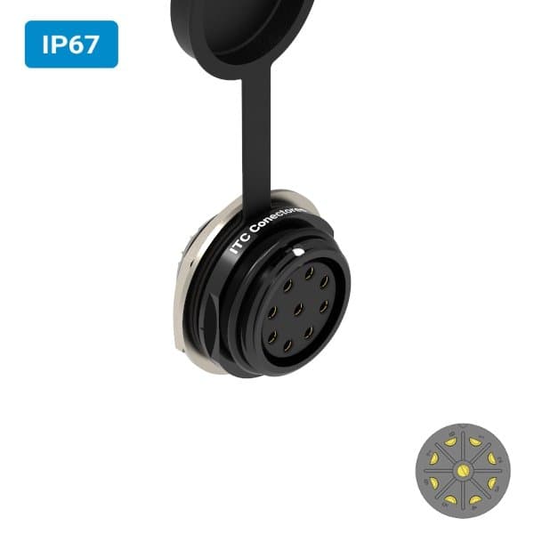 Conector M24 fêmea para painel redonda IP67